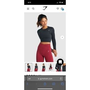 Small gym shark adapt long sleeve crop